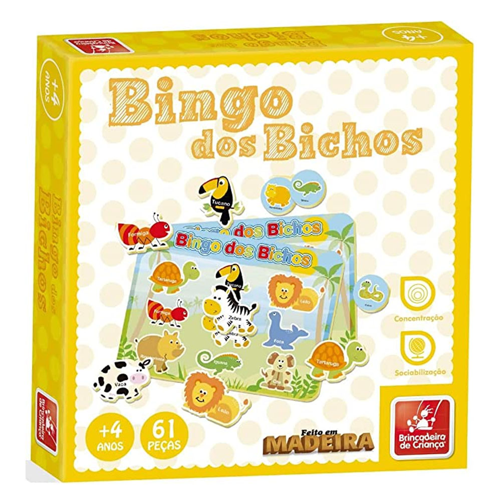 Jogo Bingo dos Animais Brinquedo Educativo Infantil GGB - Loja