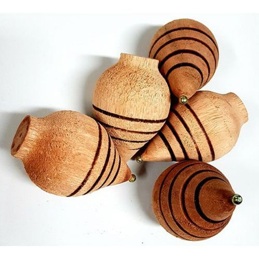 Pião de Fieira corda brinquedo educativo de madeira