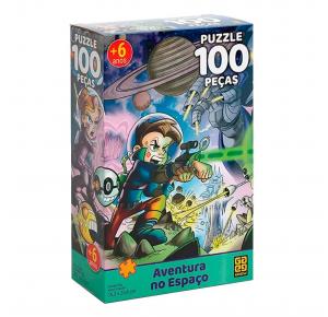 Puzzle 100 peças Aventura no Espaço - Grow - Quebra Cabeça