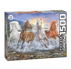 Puzzle 1500 peças Cavalos Selvagens - Quebra Cabeça - Grow