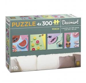 Puzzle 4 x 300 peças Decorart Verão - Quebra Cabeça - Grow