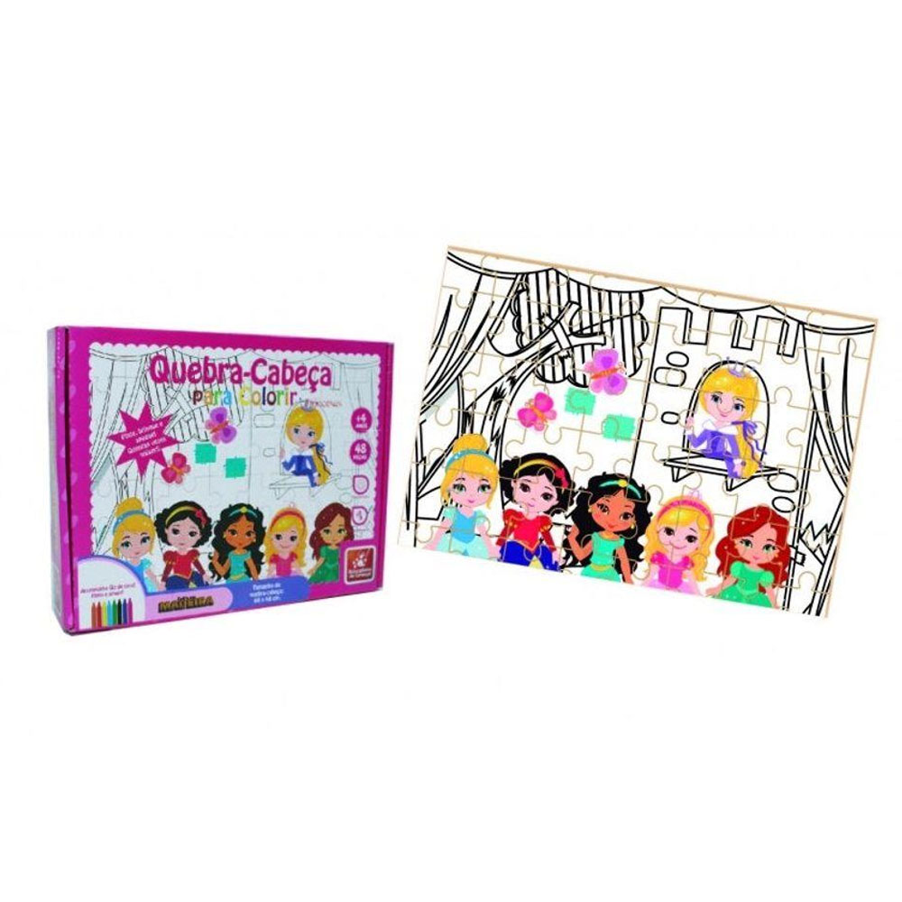 Quebra Cabeça para Colorir Princesas - Loja Pinóquio - Pinóquio Brinquedos  Educativos