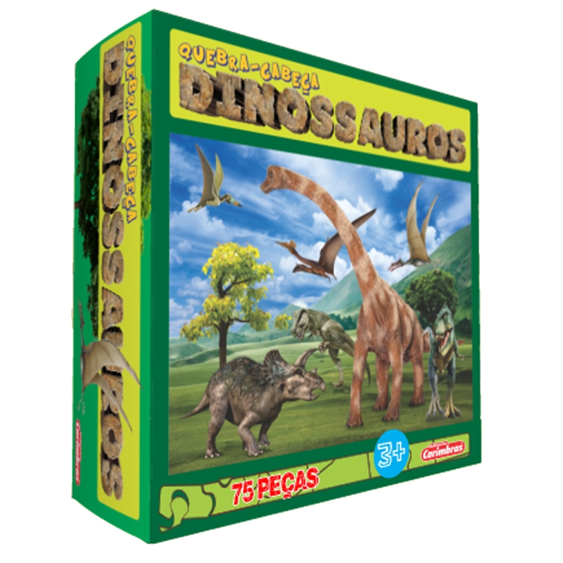 Quebra Cabeça Didático De Madeira Dinossauro Jogo Educativo